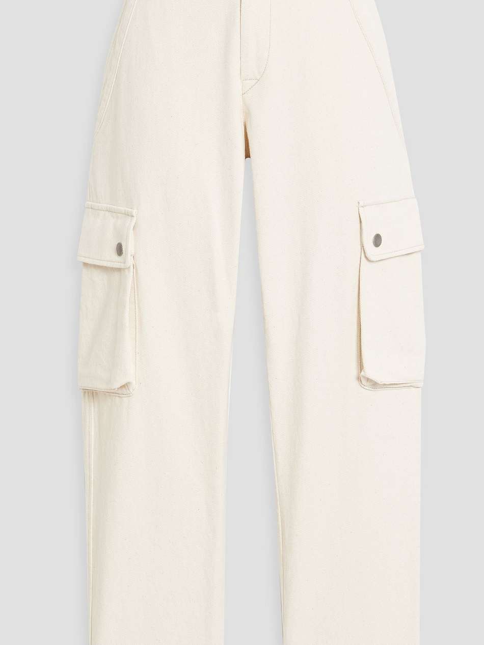 evalia cropped cotton-twill straight-leg pants