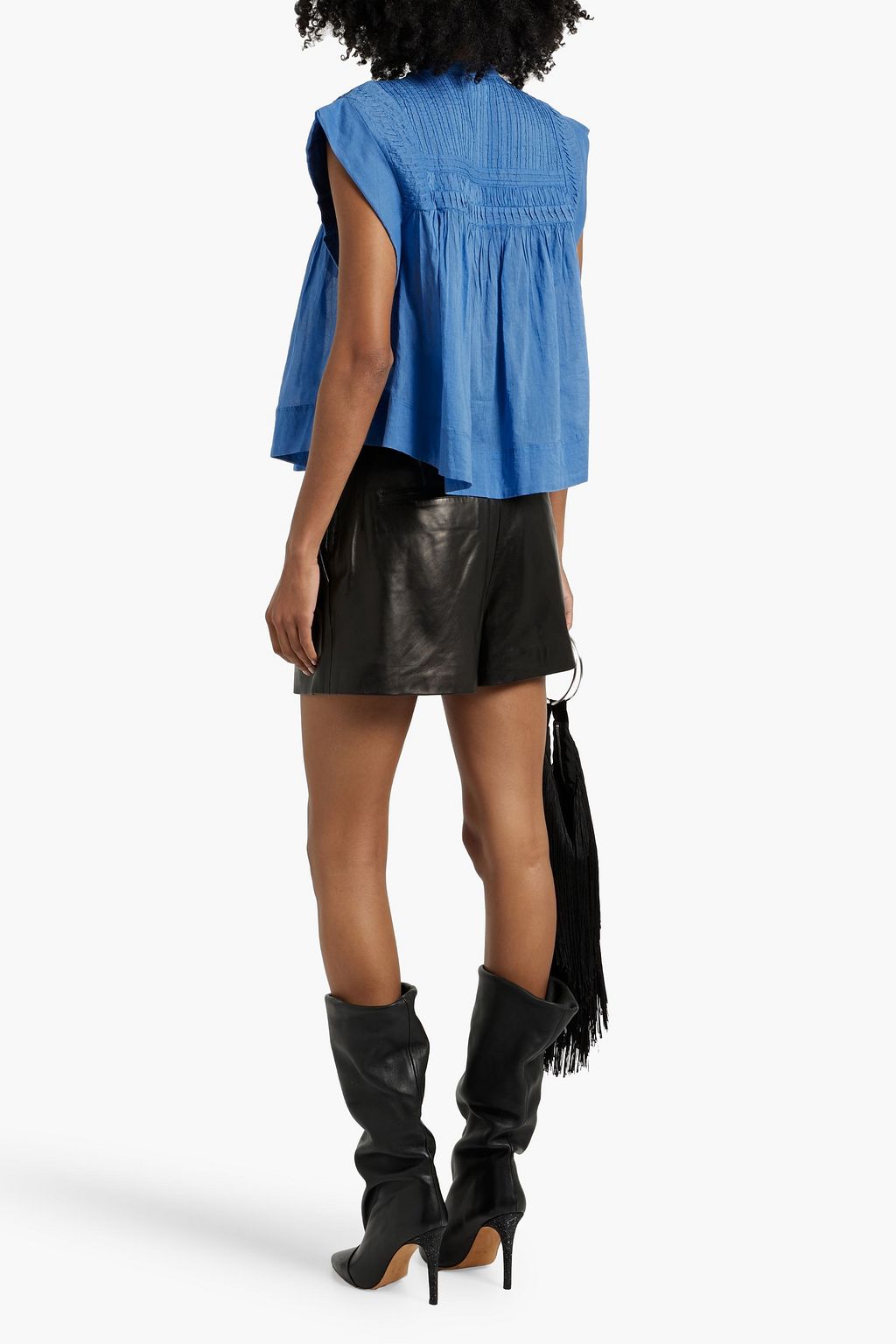 MARANT ÉTOILE Leaza pintucked cotton-voile blouse