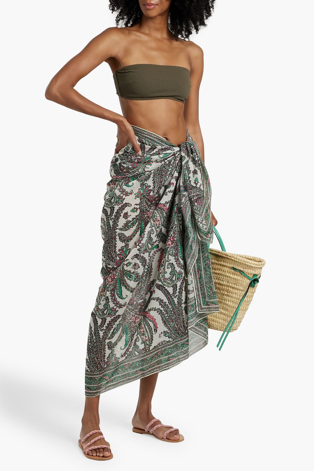 ISABEL MARANT Shaina paisley-print cotton and silk-blend pareo