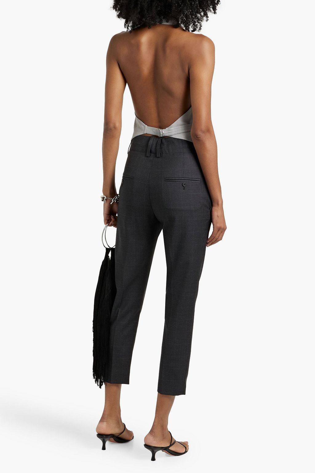 MARANT ÉTOILE Noah cropped Prince of Wales checked wool tapered pants