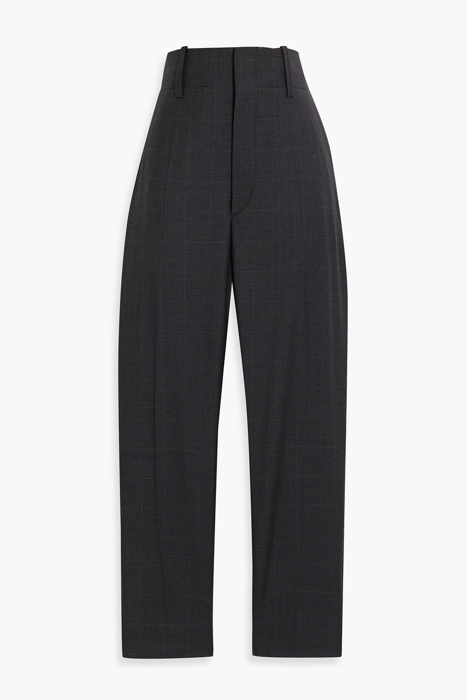 Isabel Marant Étoile Noah Cropped Prince Of Wales Checked Wool Tapered Pants In Brown