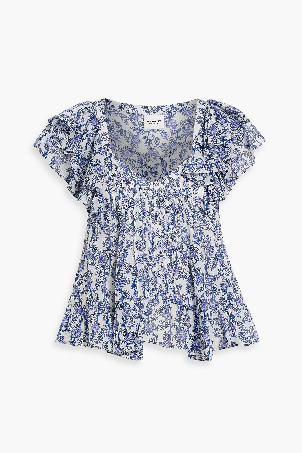 Marant Étoile Madrana ruffled floral-print cotton-voile top