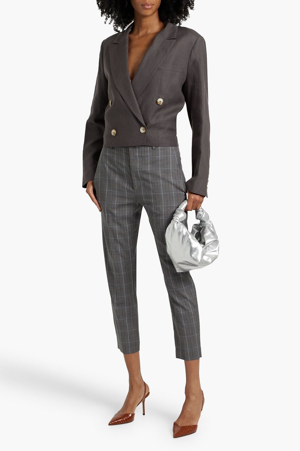 MARANT ÉTOILE Noah cropped Prince of Wales checked wool tapered pants