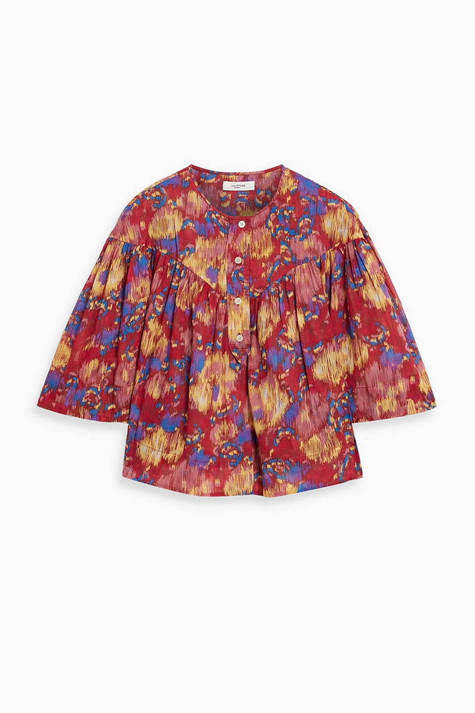 Isabel Marant Étoile Miranda Printed Cotton-voile Top In Brown