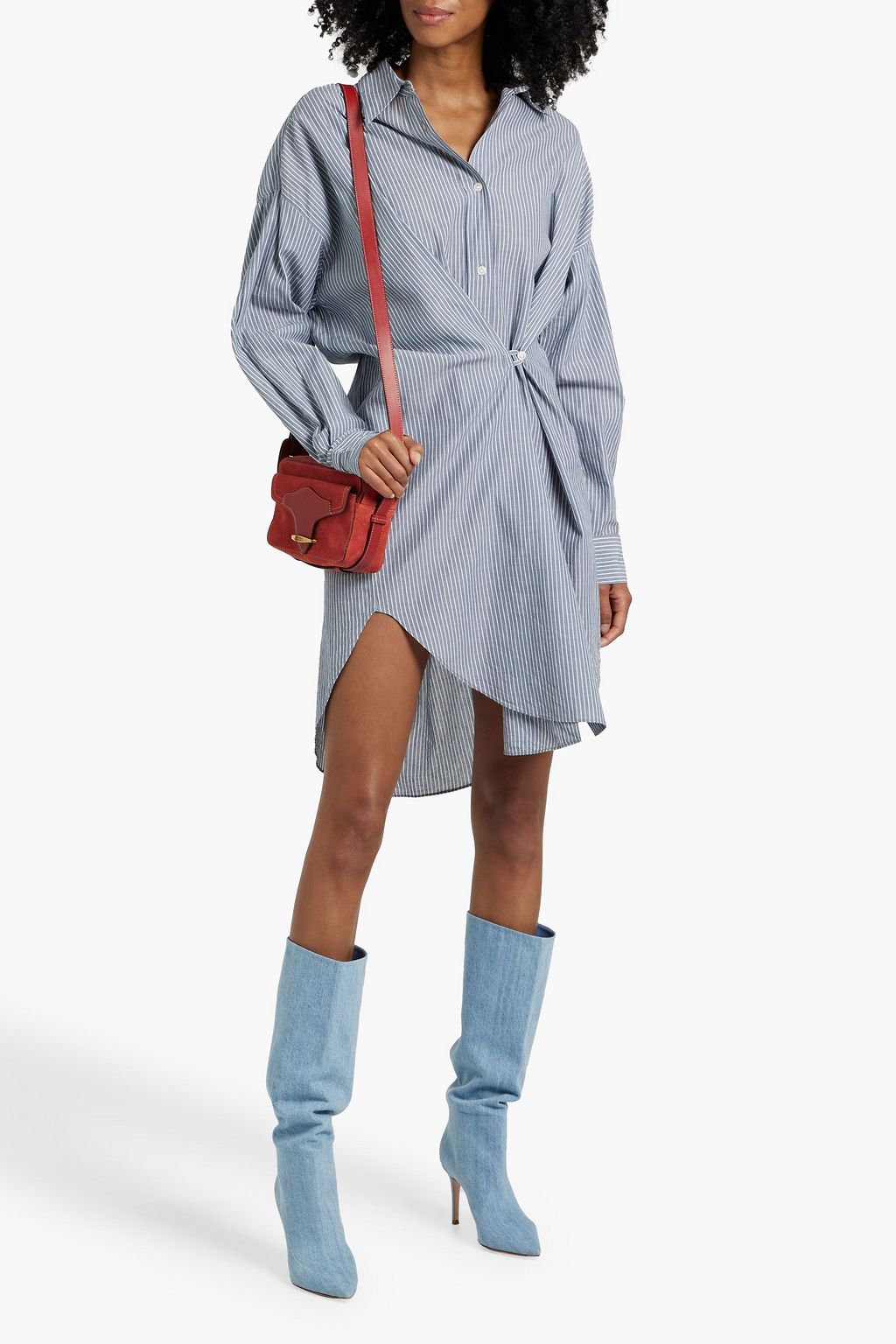 MARANT ÉTOILE Seen striped cotton shirt dress