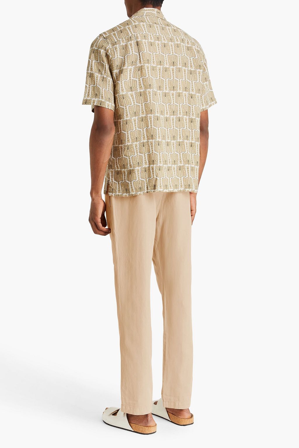 FRESCOBOL CARIOCA Oscar herringbone Lyocell, linen and cotton-blend drawstring pants