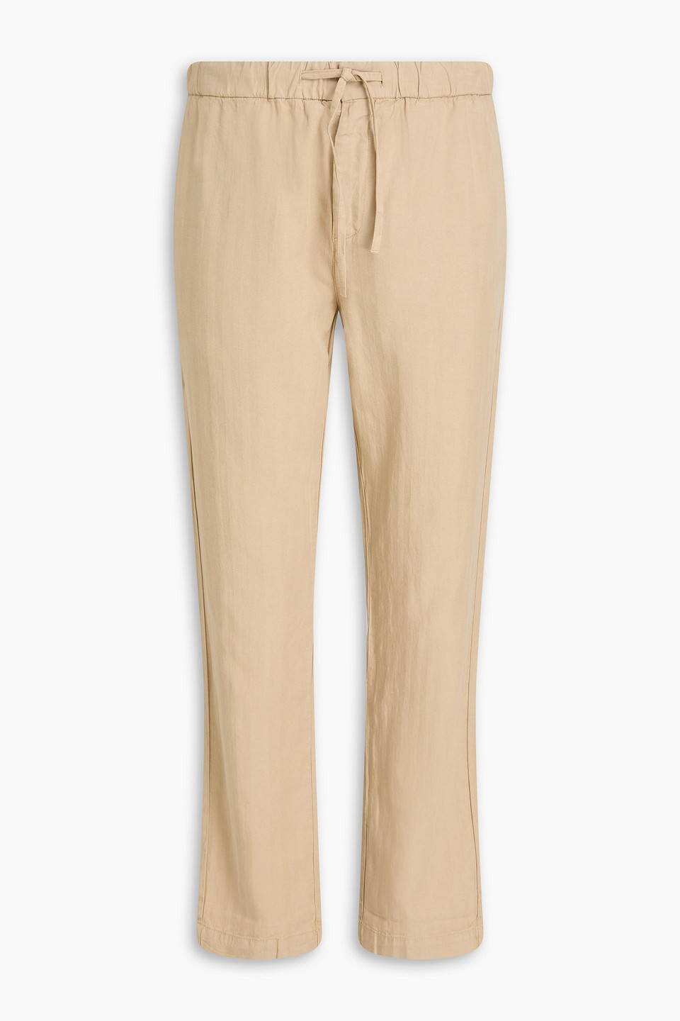 Oscar herringbone Lyocell, linen and cotton-blend drawstring pants