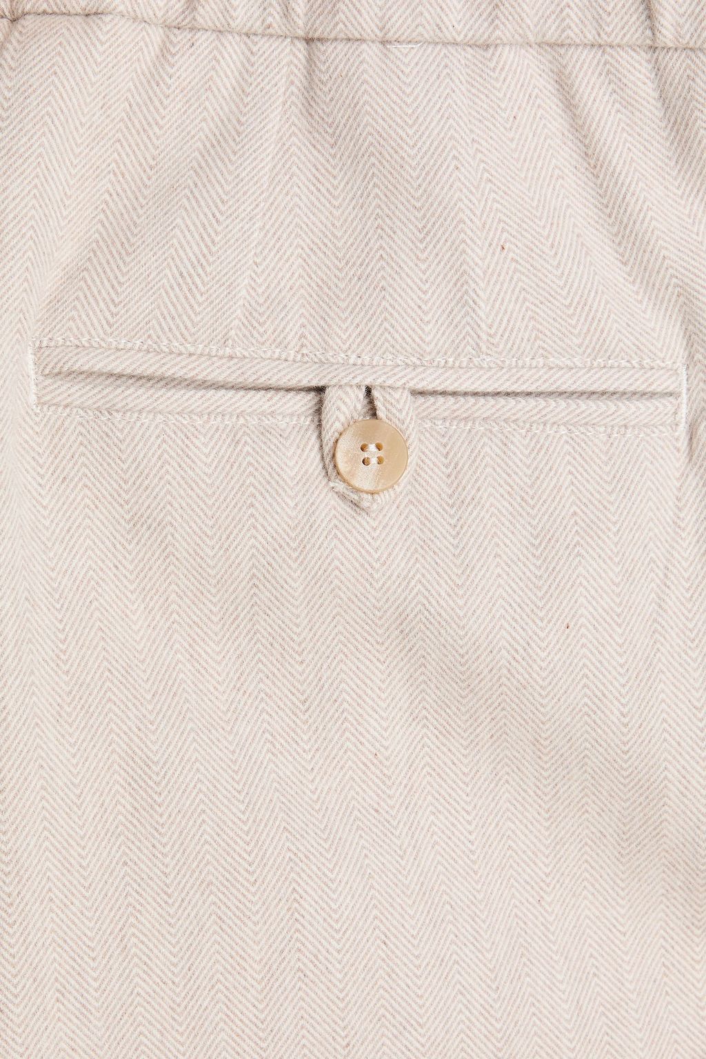 FRESCOBOL CARIOCA Oscar herringbone cotton and cashmere-blend drawstring pants