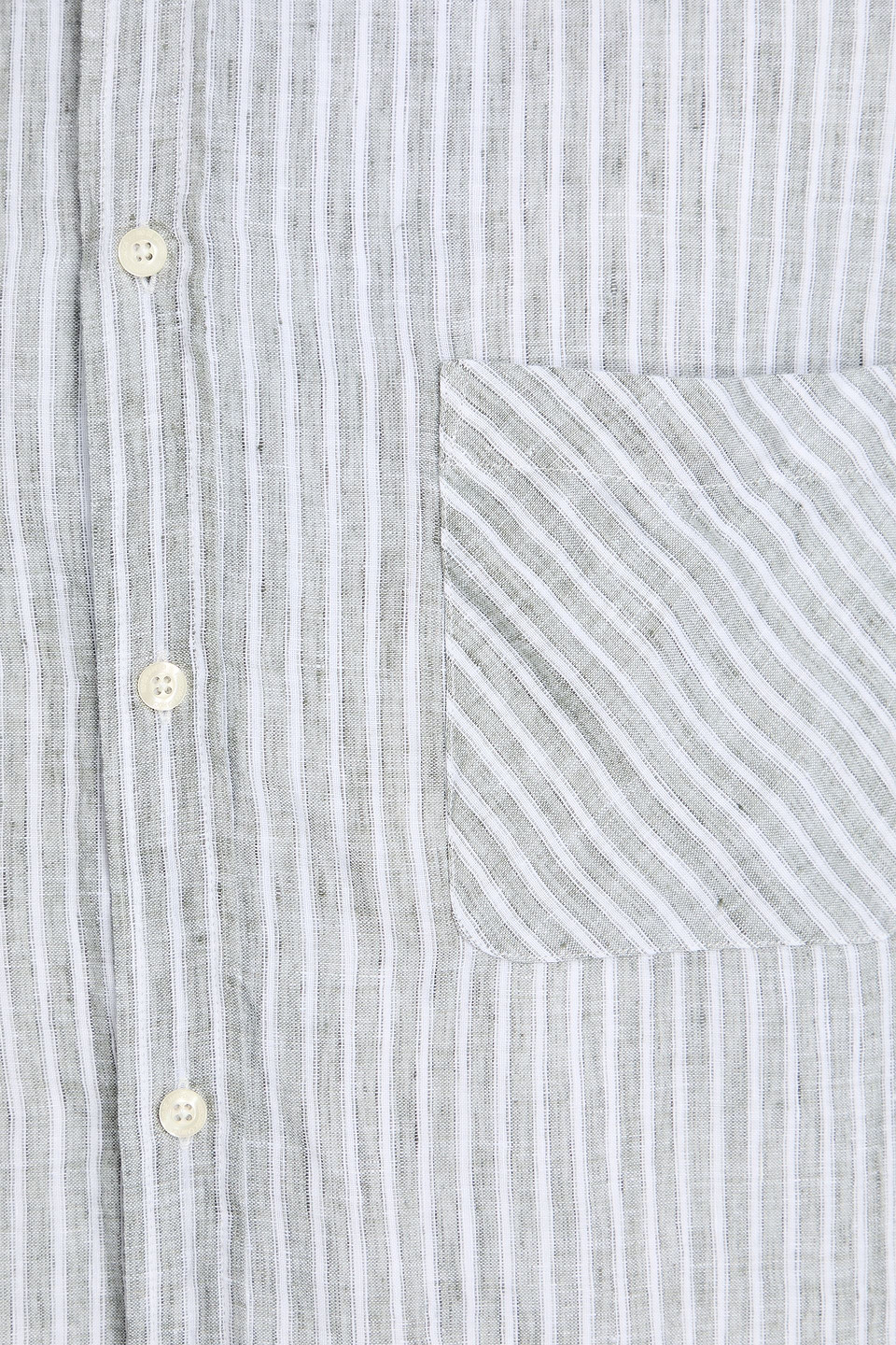 Frescobol Carioca Telles Lined Striped Shirt Dark Olive In Blue