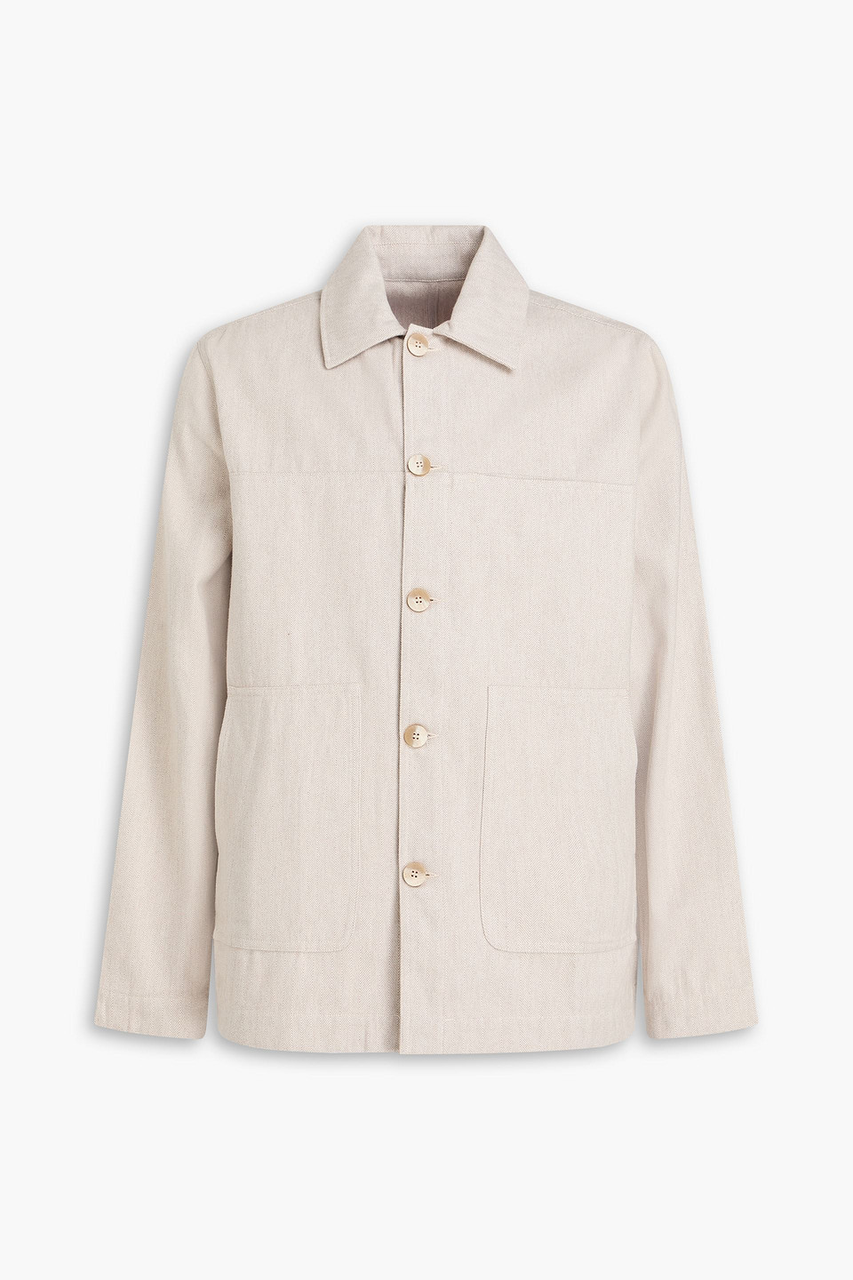 Frescobol Carioca Belford Herringbone Cotton And Cashmere-blend Jacket In Sand