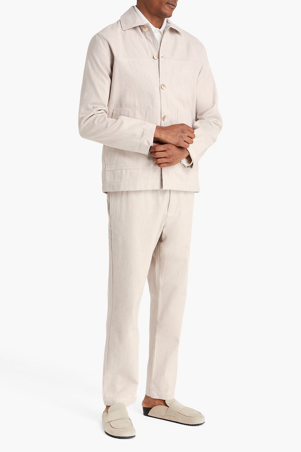 FRESCOBOL CARIOCA Belford herringbone cotton and cashmere-blend jacket