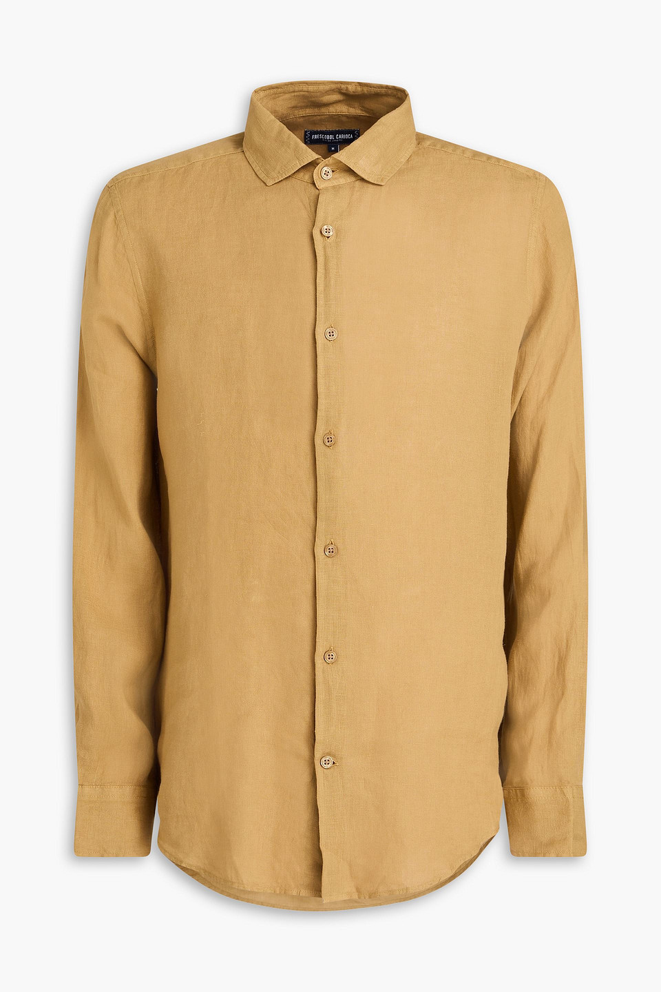 Frescobol Carioca Antonio Linen Shirt In Brown