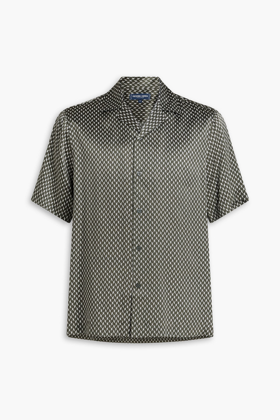 Frescobol Carioca Roberto Printed Silk-satin Shirt In Green
