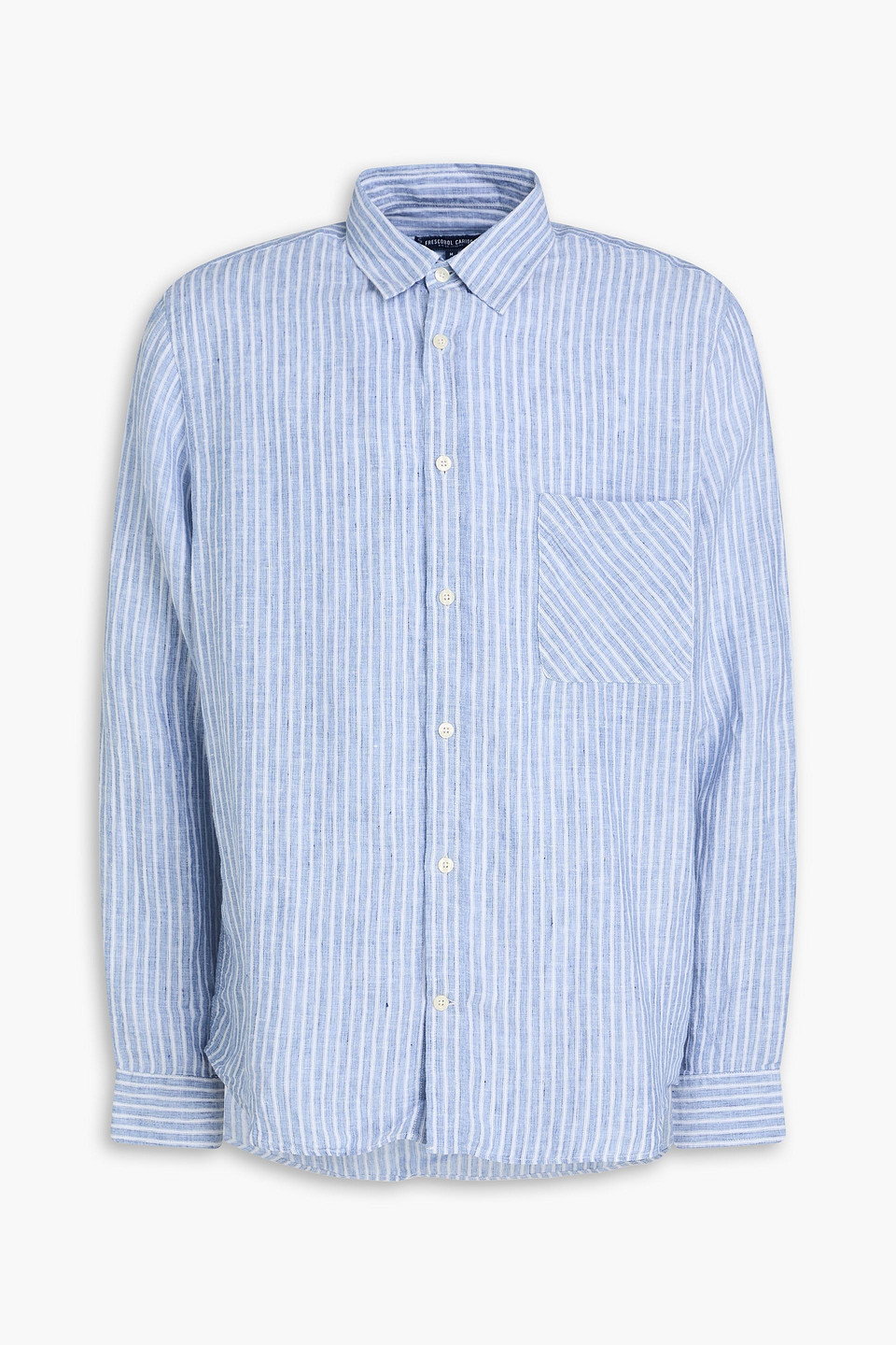 Frescobol Carioca Telles Striped Linen Shirt In Black