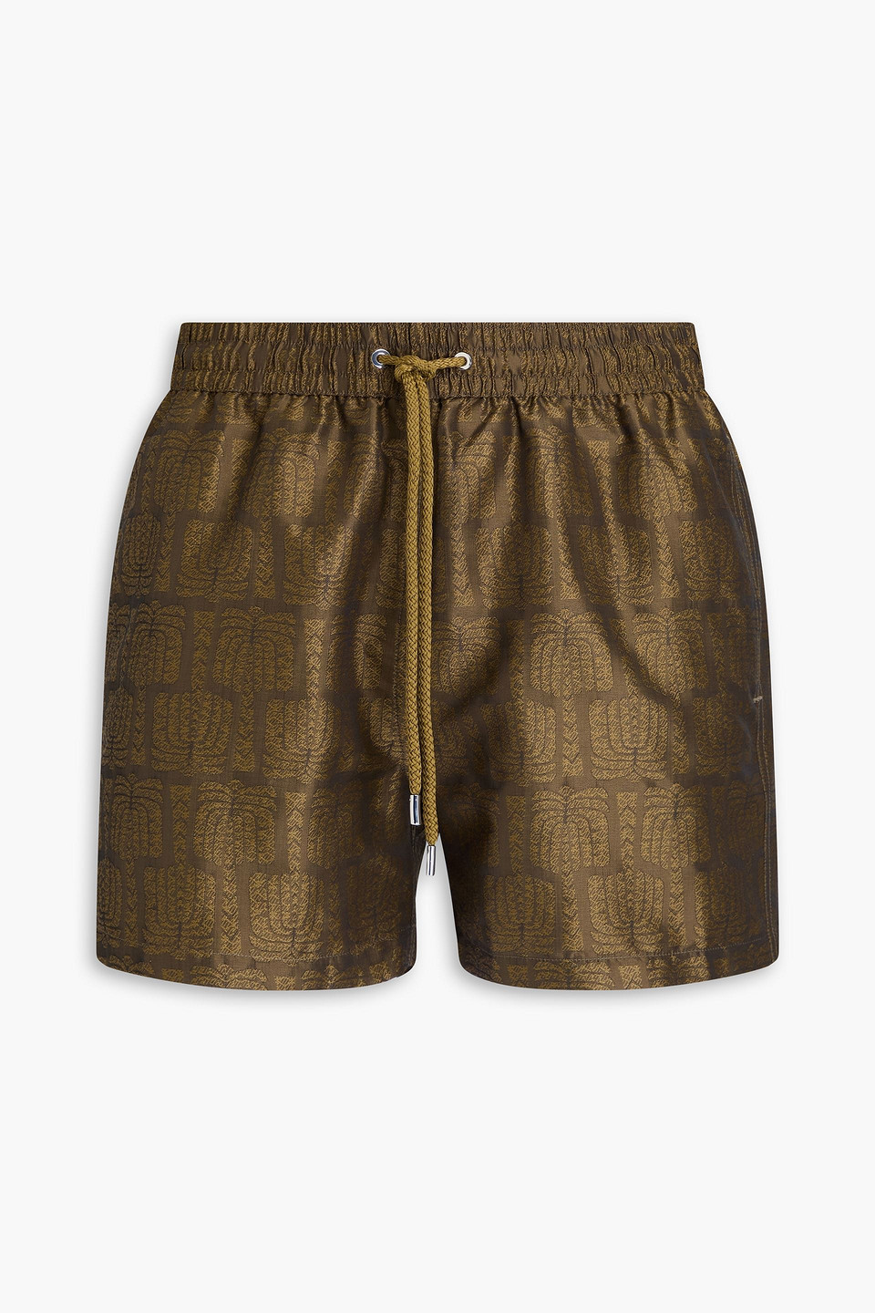 Frescobol Carioca Mens Dark Olive Rio Jacquard-pattern Swim Shorts Xl In Multi