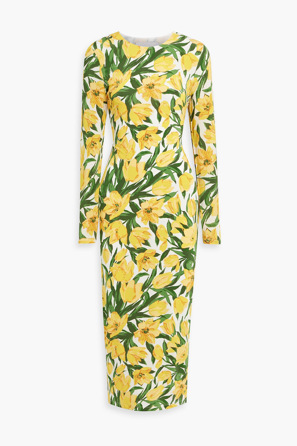 Floral-print jersey midi dress