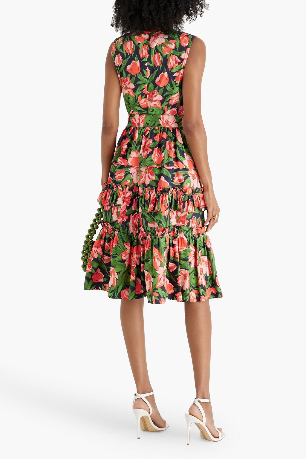 CAROLINA HERRERA Ruffled floral-print cotton-blend poplin dress