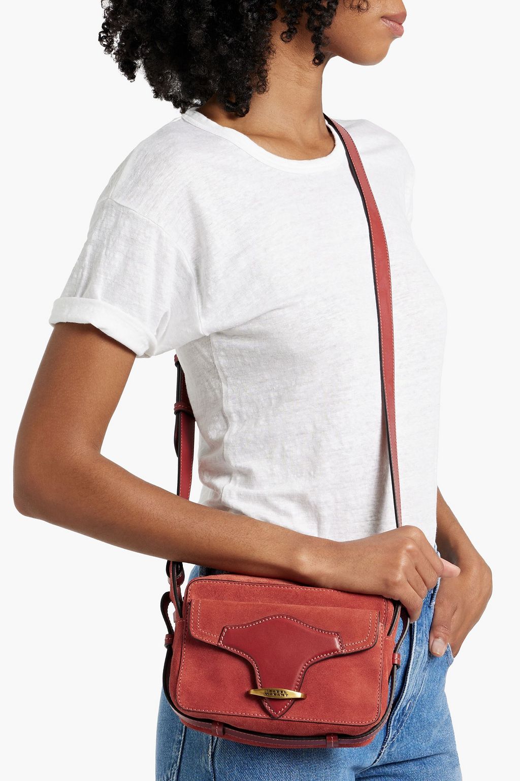 ISABEL MARANT Wasy suede and leather shoulder bag