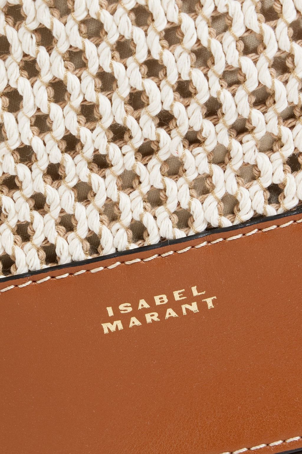 ISABEL MARANT Bayia crochet and leather bucket bag