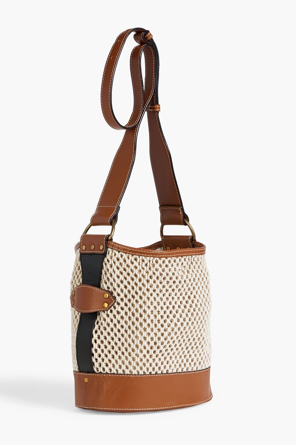 ISABEL MARANT Bayia crochet and leather bucket bag