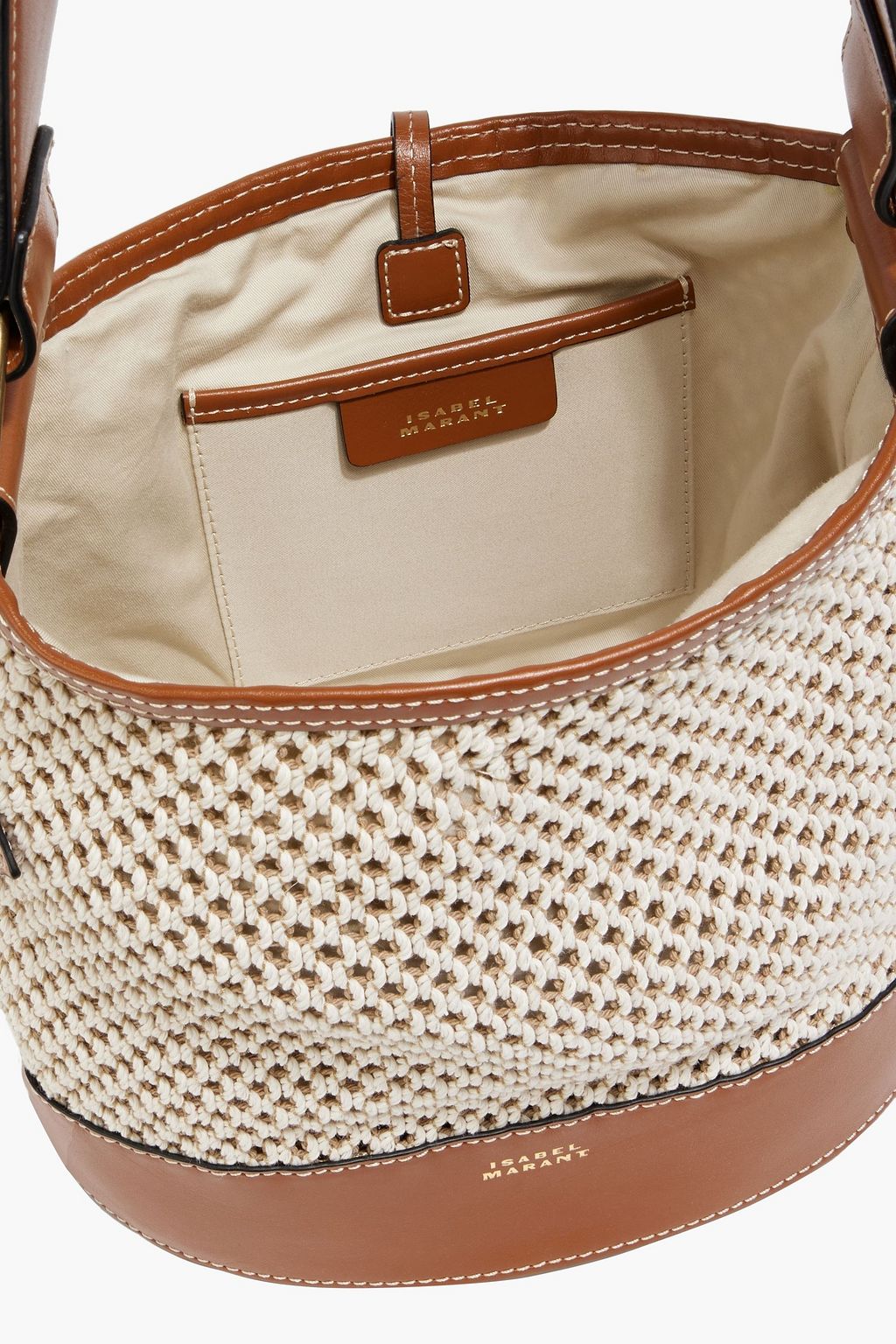 ISABEL MARANT Bayia crochet and leather bucket bag