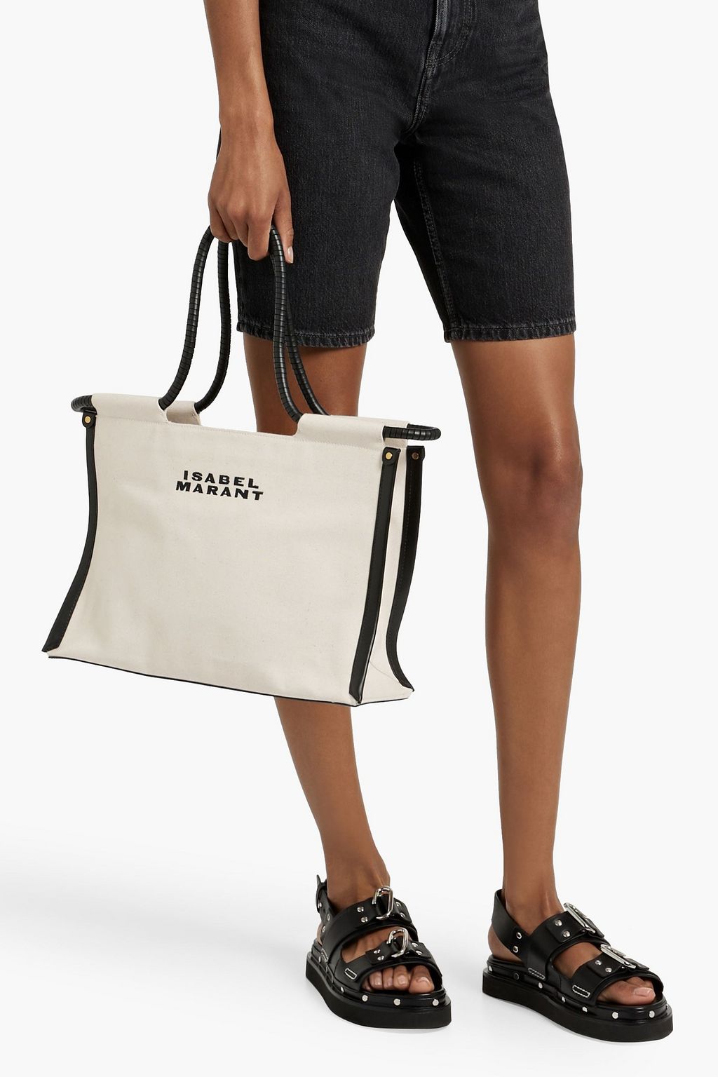 ISABEL MARANT Toldeo leather-trimmed canvas tote