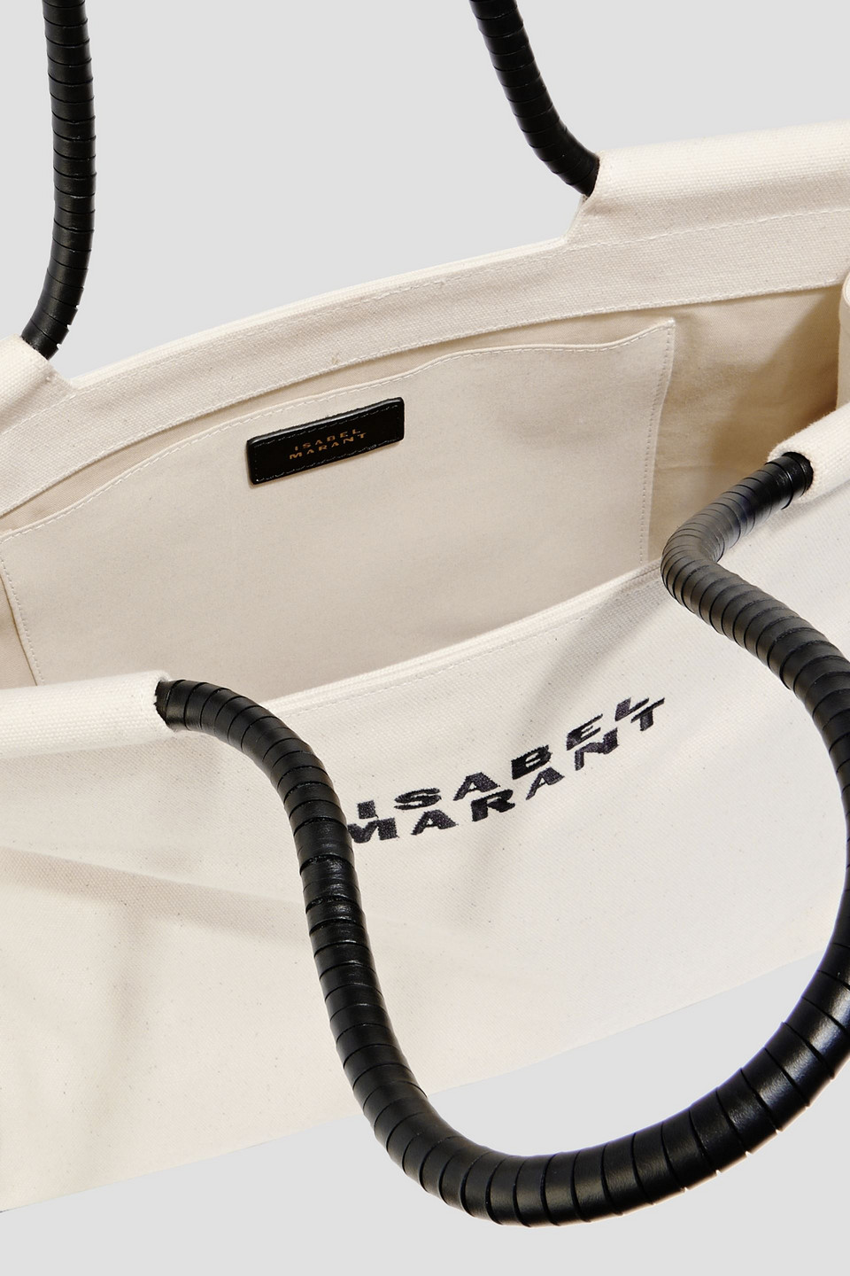 ISABEL MARANT TOLDEO LEATHER-TRIMMED CANVAS TOTE