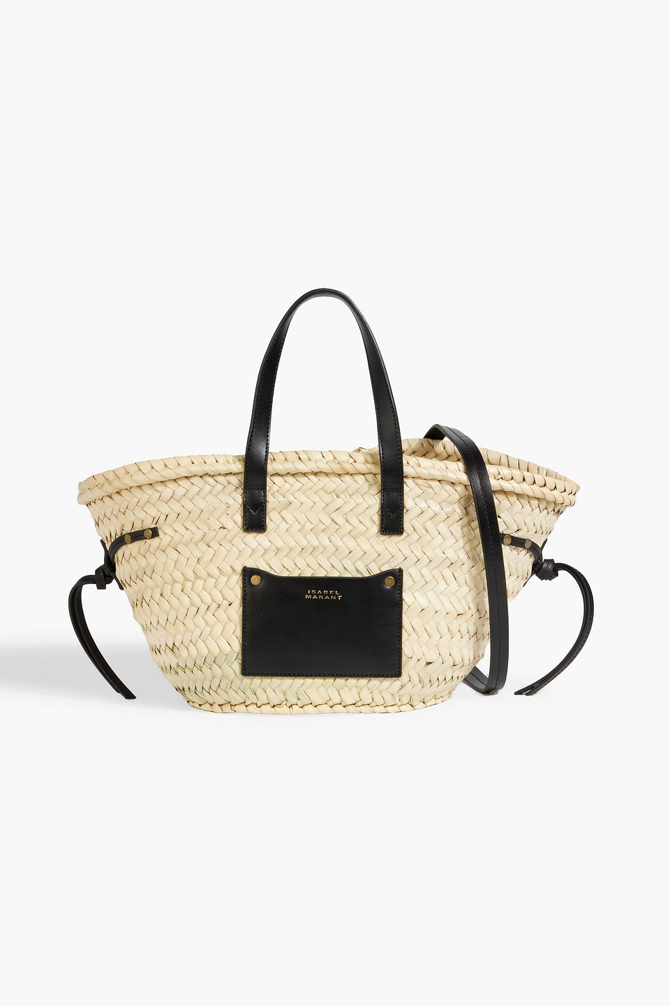 Isabel Marant Cadix Mini Leather-trimmed Straw Tote