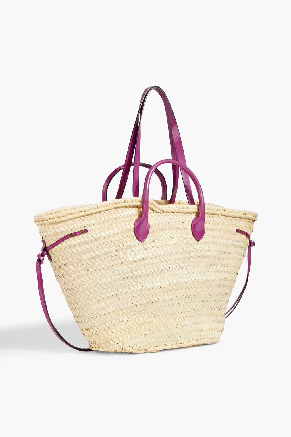 ISABEL MARANT Cadix leather-trimmed straw tote