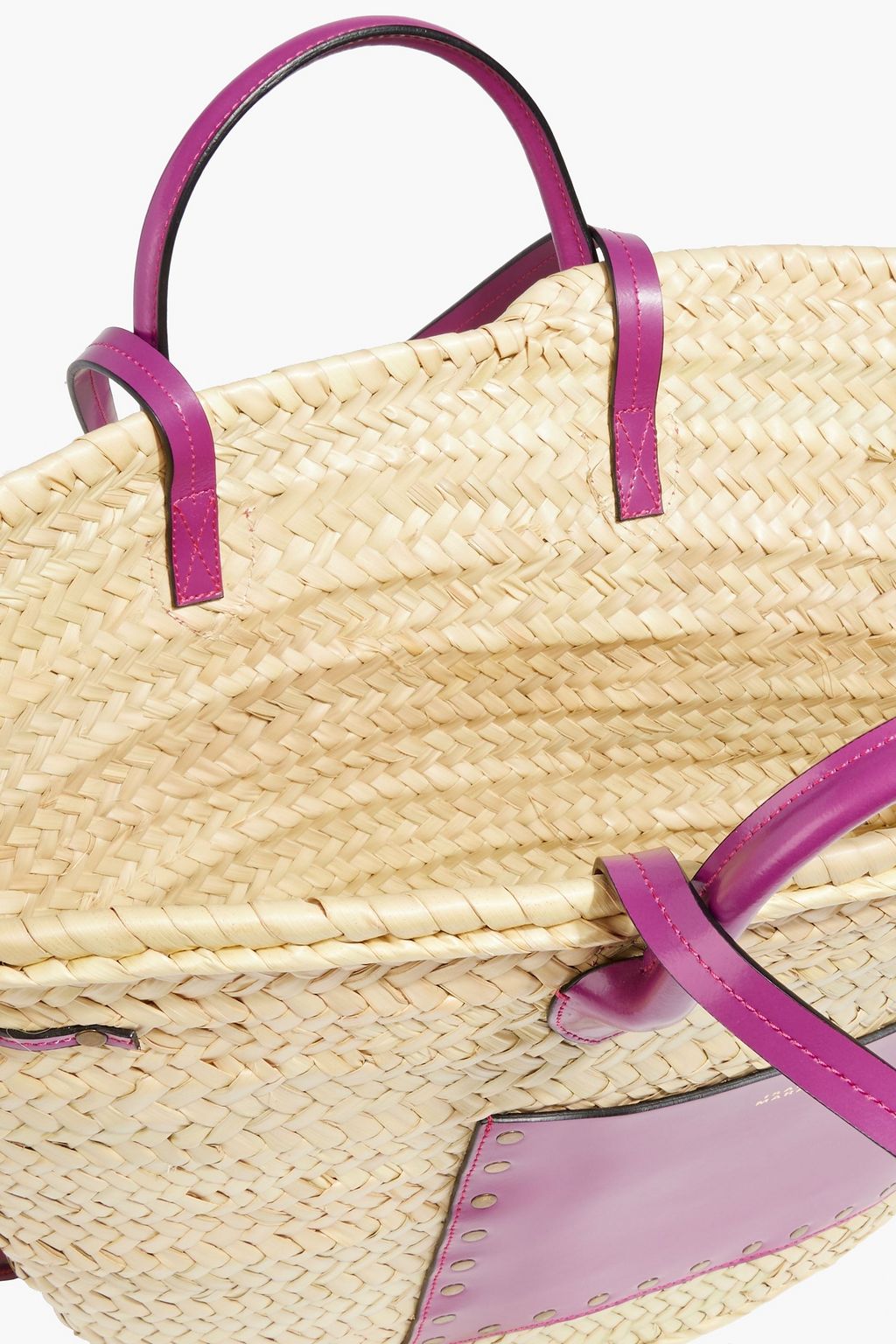 ISABEL MARANT Cadix leather-trimmed straw tote