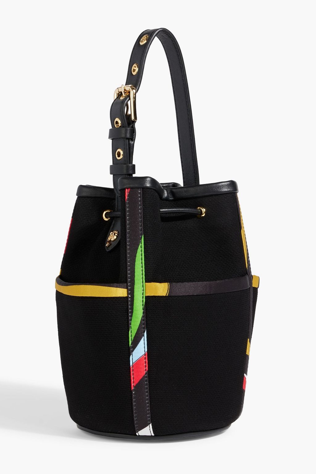 PUCCI Beuteltasche aus Baumwolle mit Lederbesatz