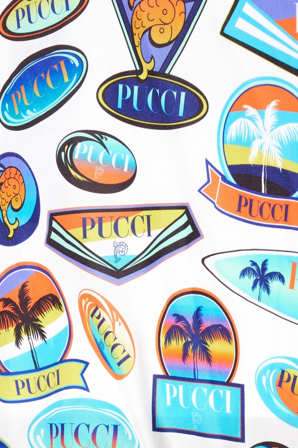PUCCI Bedruckte Tote Bag aus Shell mit Lederbesatz