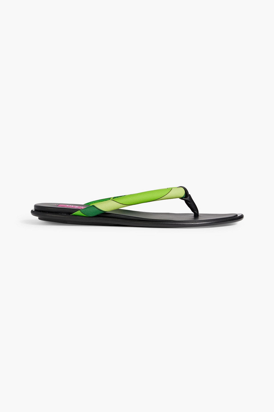 Printed padded twill flip flops