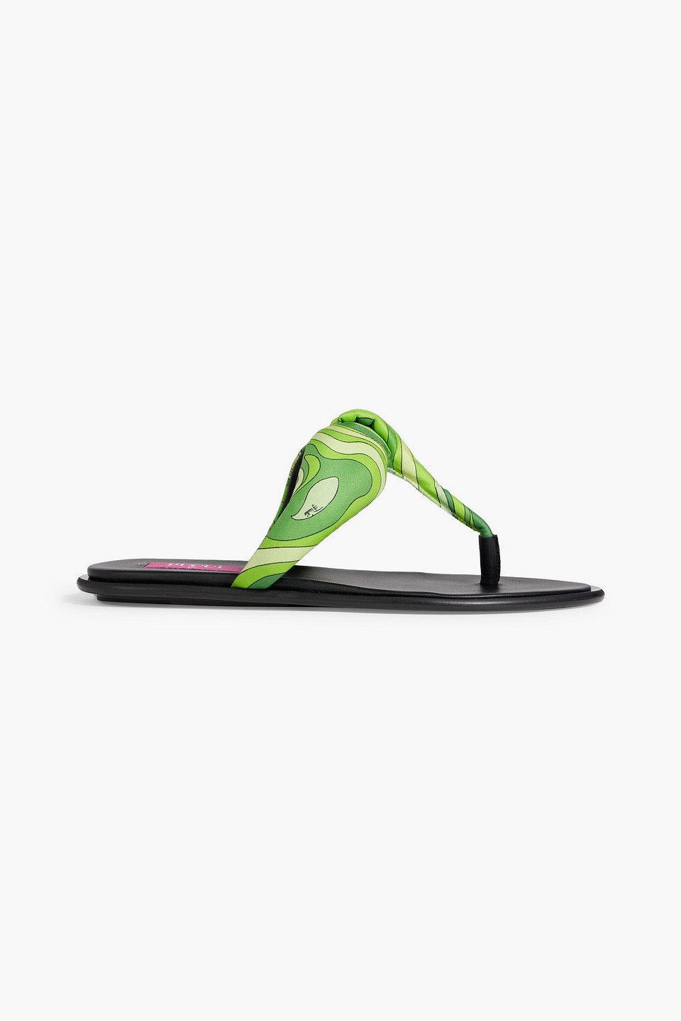 Printed padded twill sandals