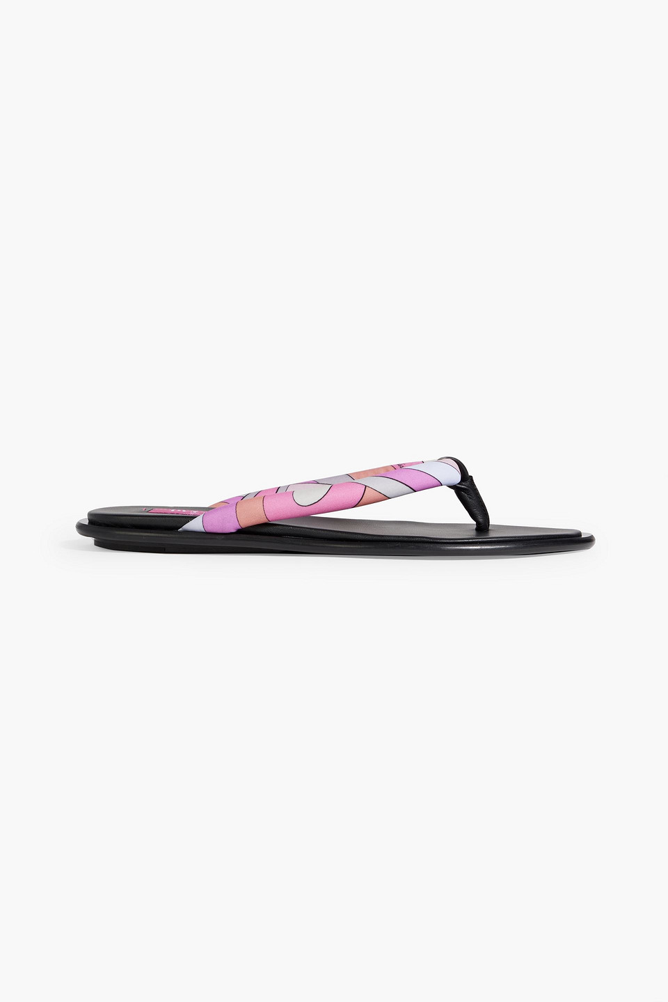 Printed padded twill flip flops