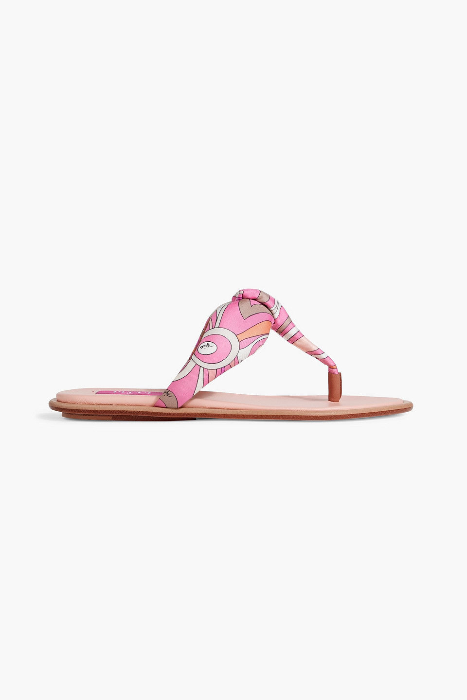 Printed padded twill sandals