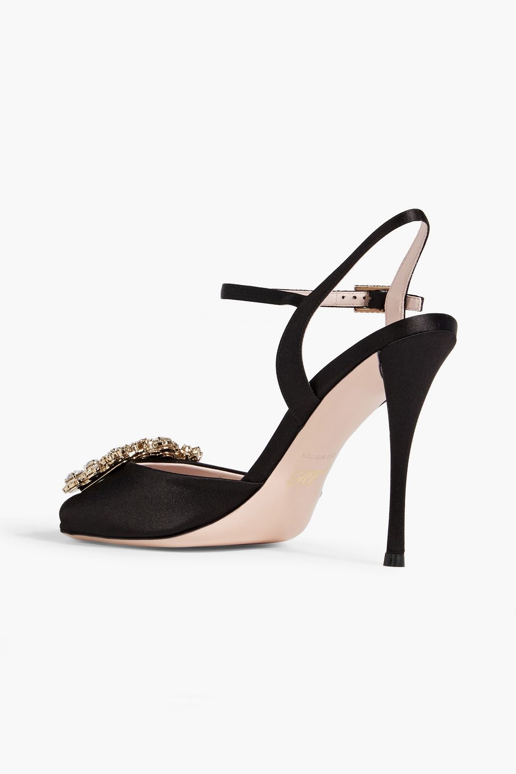 ROGER VIVIER Flower Strass crystal-embellished satin sandals