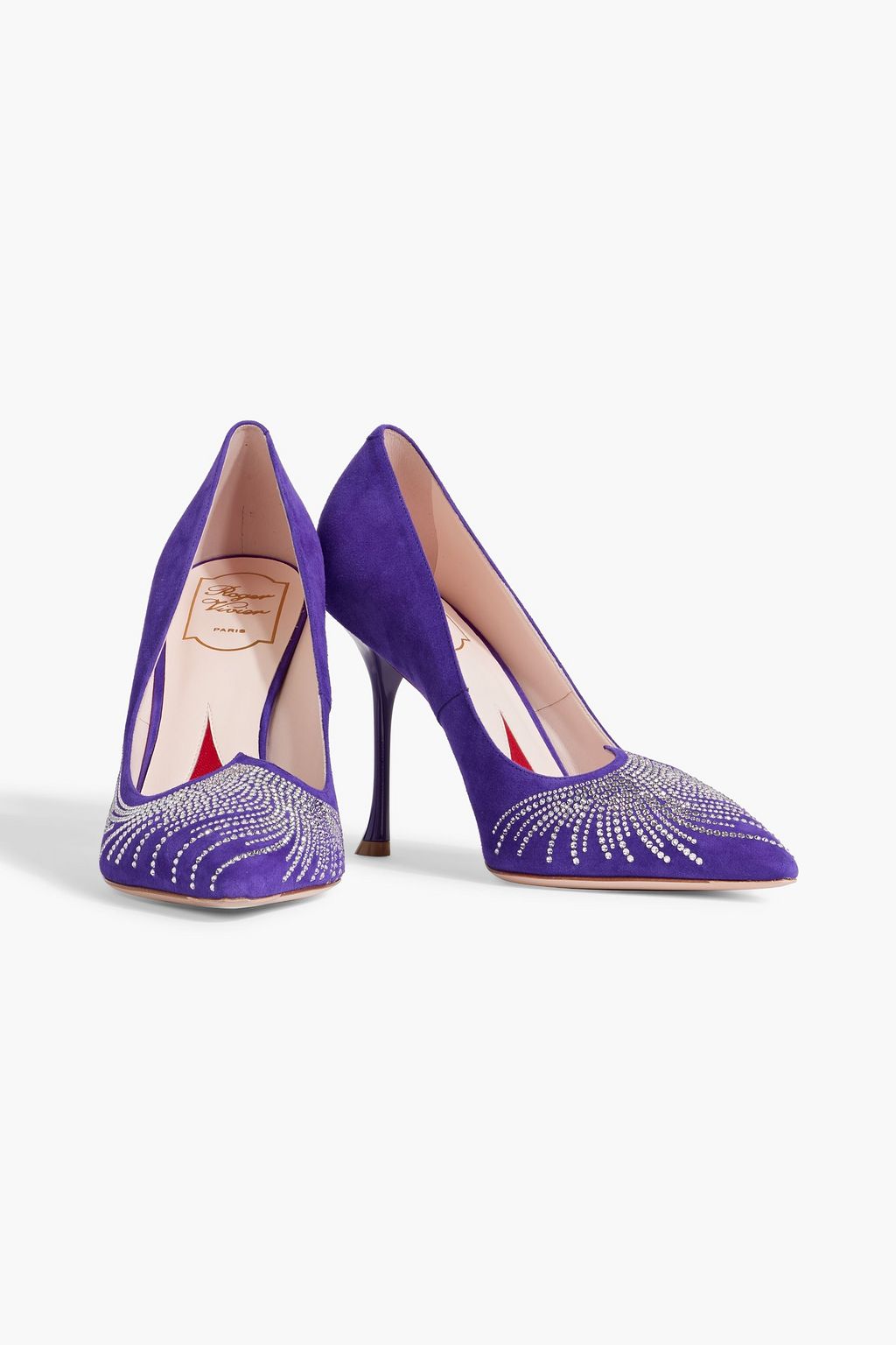 ROGER VIVIER I Love Vivier crystal-embellished suede pumps