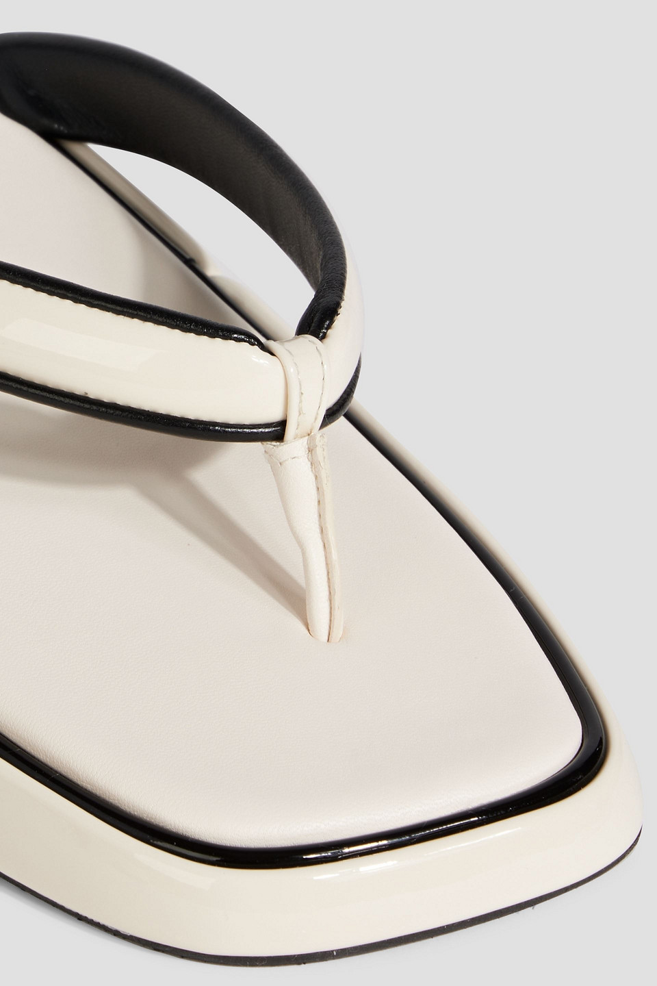 Roger Vivier Patent-leather Wedge Flip Flops