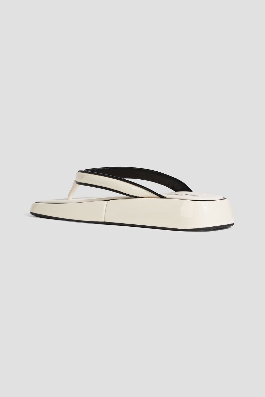 ROGER VIVIER Patent-leather wedge flip flops