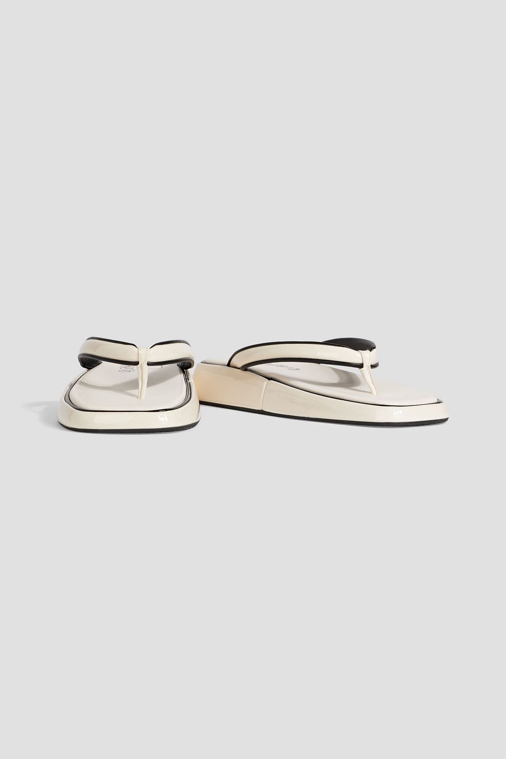 ROGER VIVIER Patent-leather wedge flip flops
