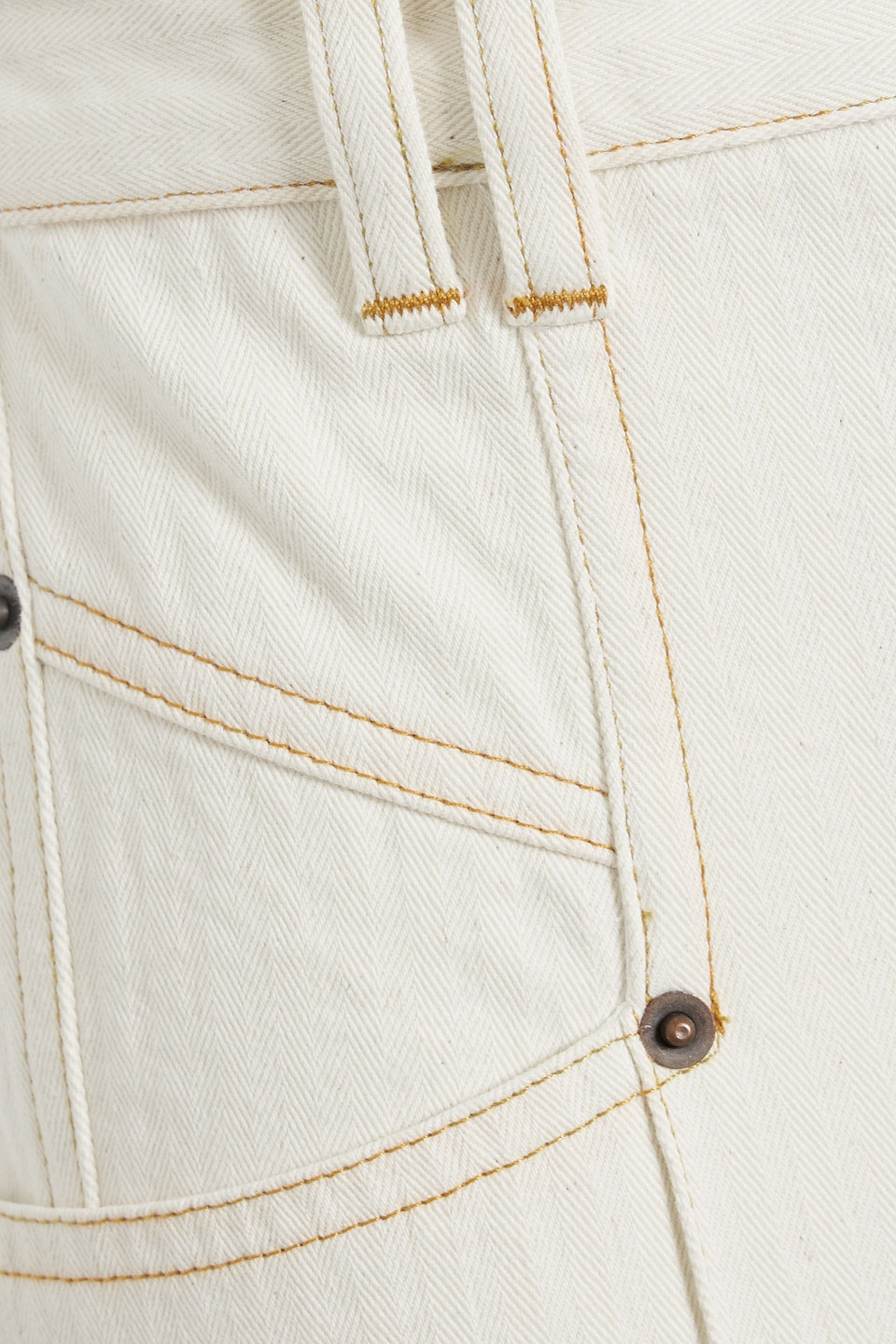 ISABEL MARANT LIROKAE HERRINGBONE COTTON-TWILL STRAIGHT-LEG PANTS