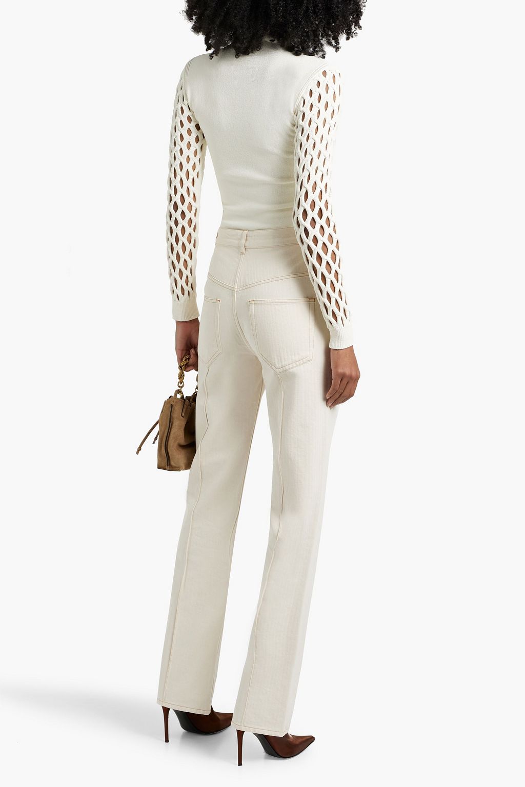 ISABEL MARANT Lirokae herringbone cotton-twill straight-leg pants