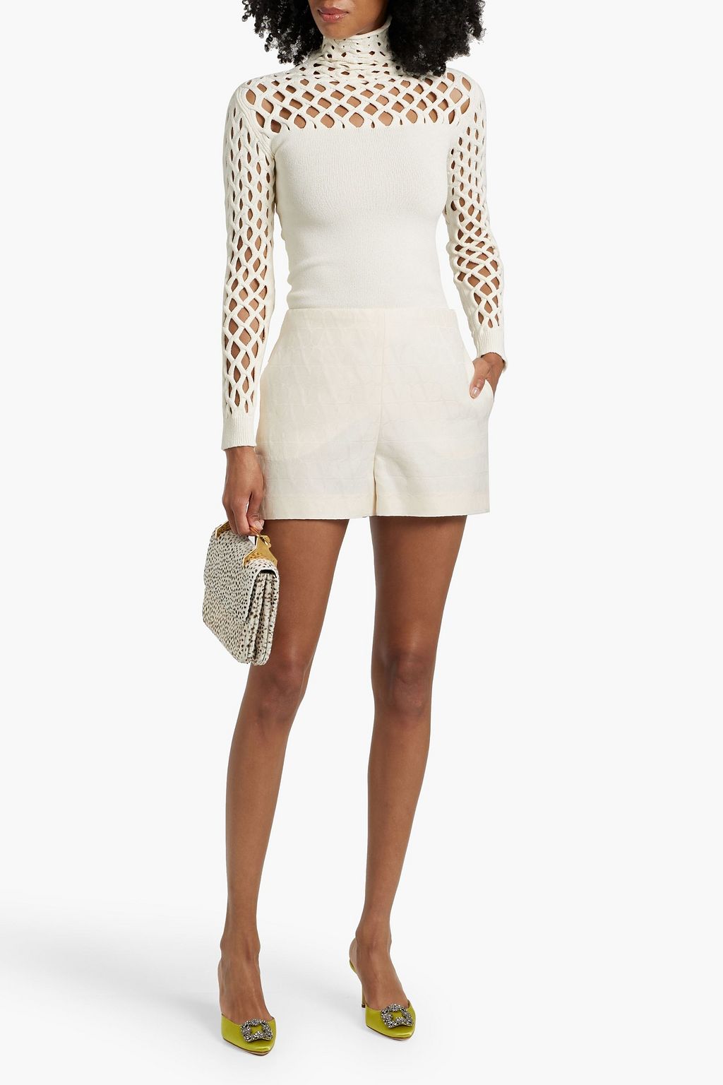 VALENTINO GARAVANI Open-knit turtleneck sweater