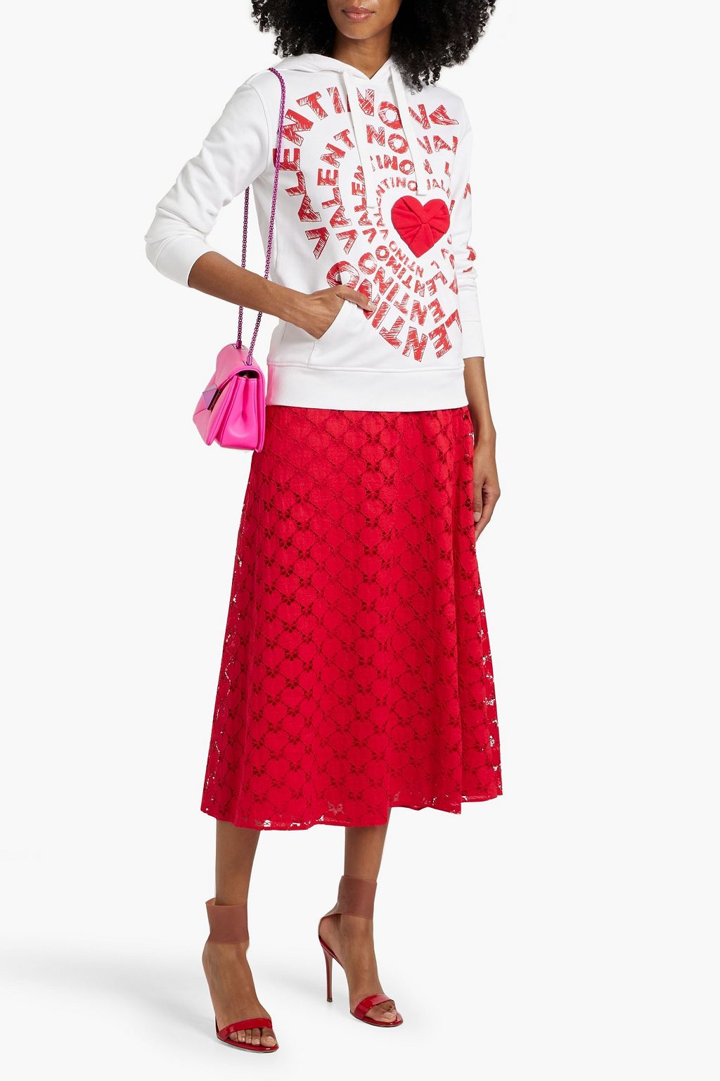 VALENTINO GARAVANI Appliquéd printed French cotton-blend terry