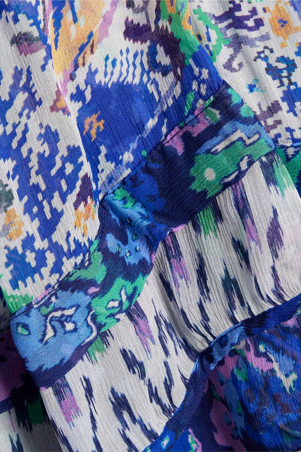 Vozina ruffled printed georgette blouse