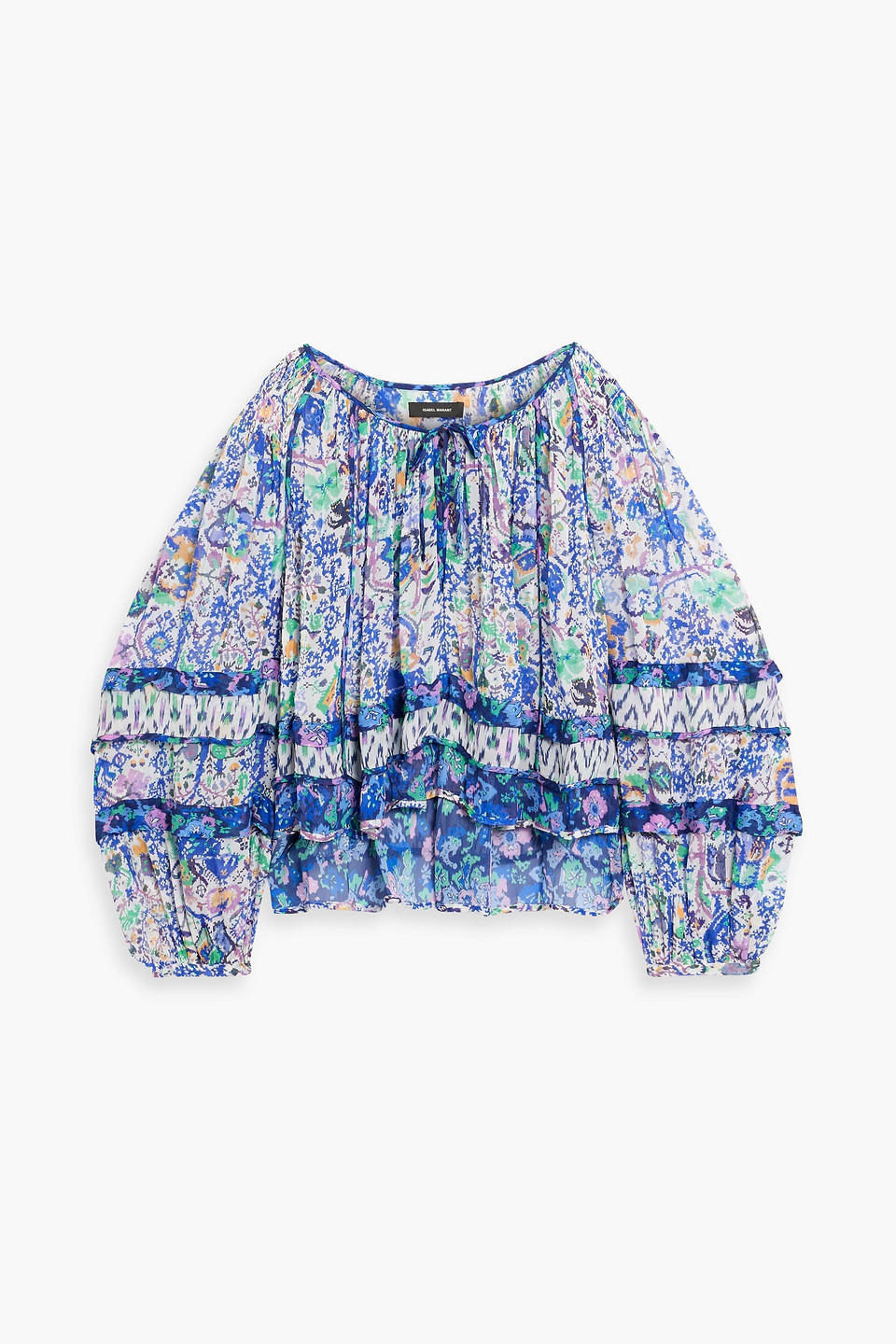 Isabel Marant Vozina Ruffled Printed Georgette Blouse