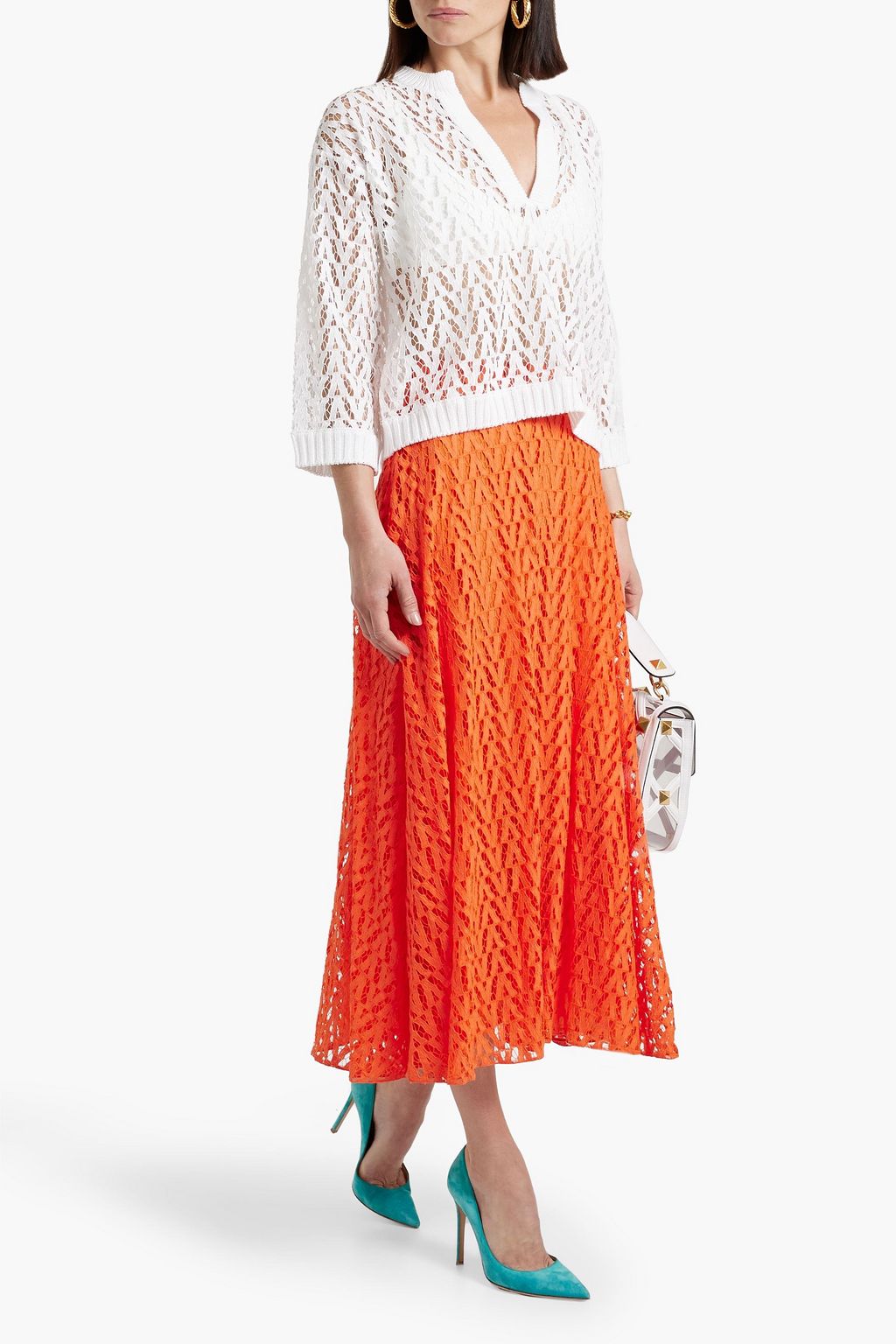 VALENTINO GARAVANI Cotton-lace top