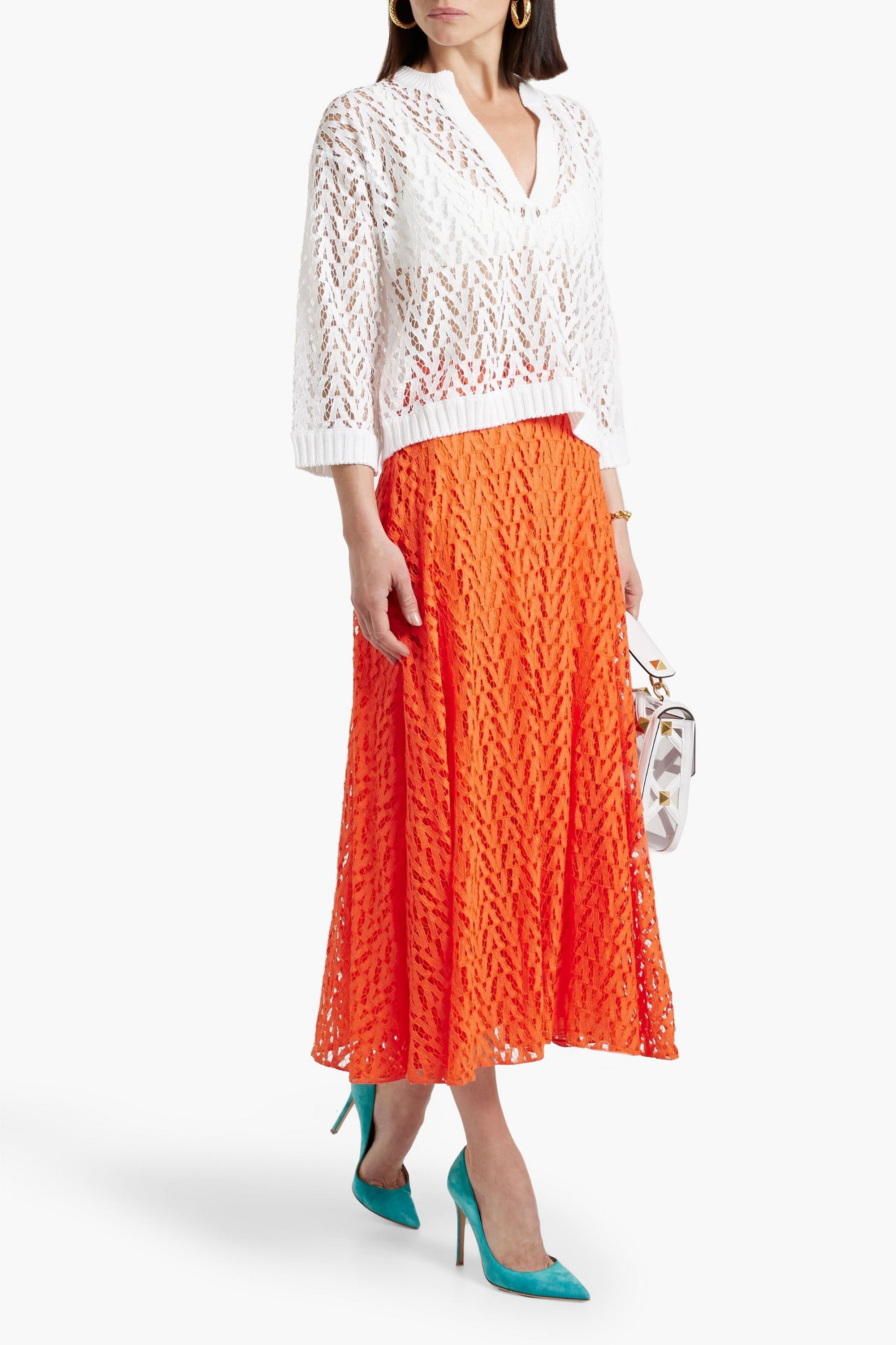 Valentino Garavani Lace midi skirt