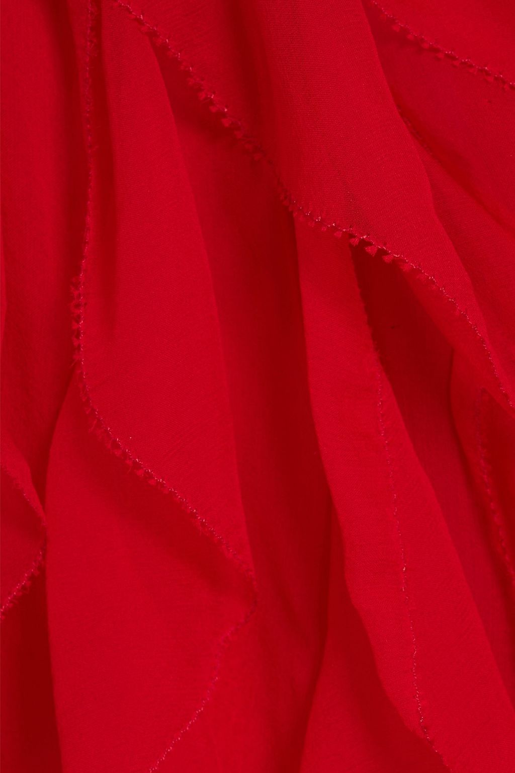 VALENTINO GARAVANI Ruffled silk-chiffon mini shirt dress